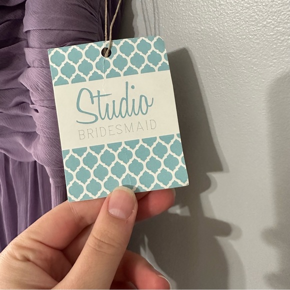 NWT Amsale Crinkle Silk‎ Chiffon Halter Dress Size 14 - Picture 7 of 8